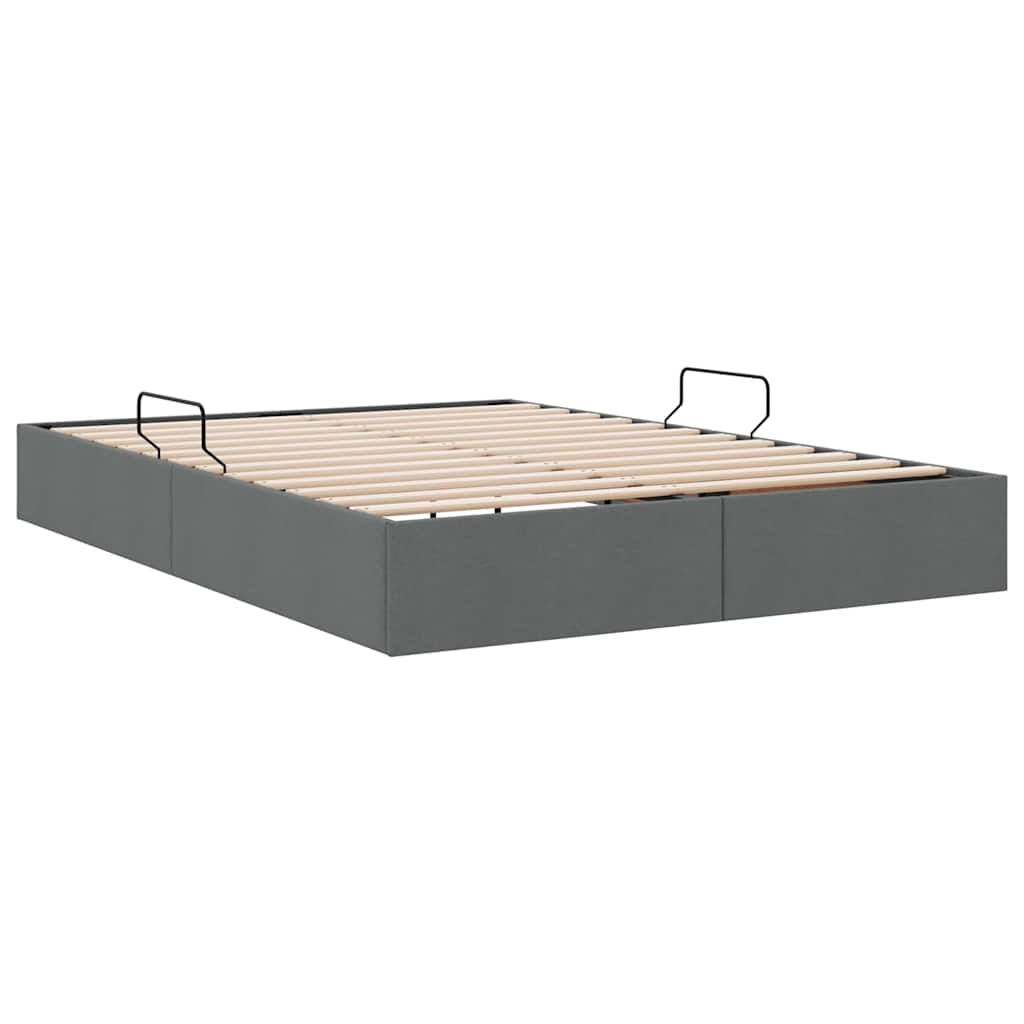vidaXL Storage Bed with Storage Dark Grey 135 x 190 cm Fabric 5