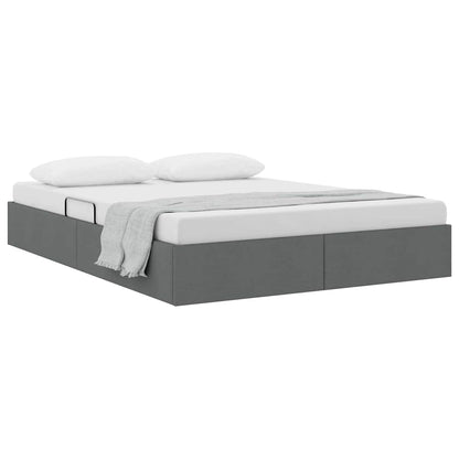 vidaXL Storage Bed with Storage Dark Grey 135 x 190 cm Fabric 3