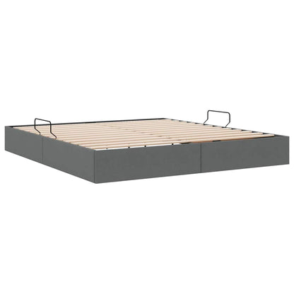 vidaXL Storage Bed with Storage Dark Grey 180 x 200 cm Fabric 5