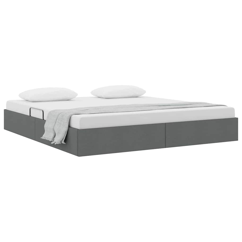 vidaXL Storage Bed with Storage Dark Grey 180 x 200 cm Fabric 3
