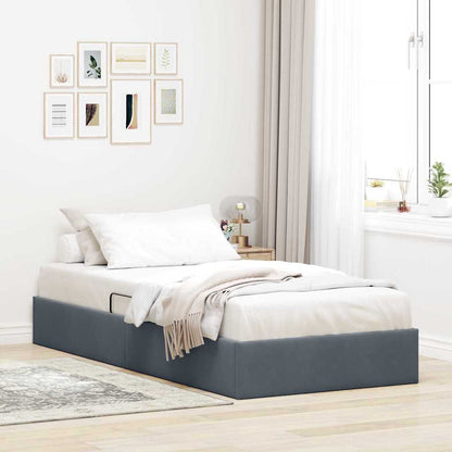 vidaXL Storage Bed with Storage Dark Grey 100 x 190 cm Velvet 1