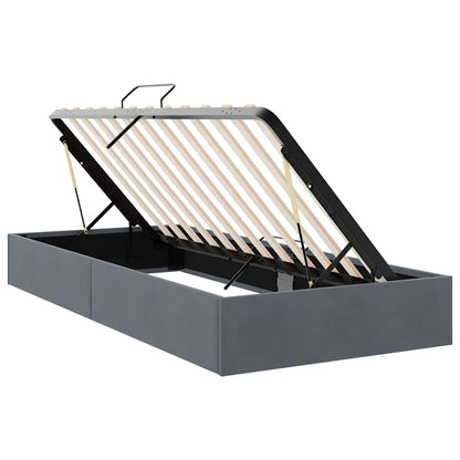 vidaXL Storage Bed with Storage Dark Grey 100 x 190 cm Velvet 6