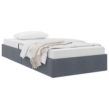 vidaXL Storage Bed with Storage Dark Grey 100 x 190 cm Velvet 3