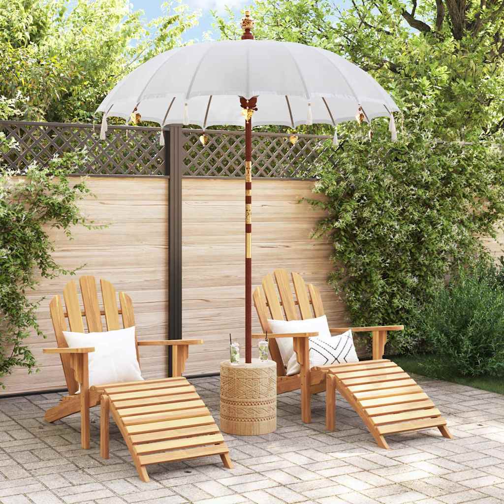 vidaXL Balinese Parasol with Base Cream and Natual 190 x 190 x 250 cm 3