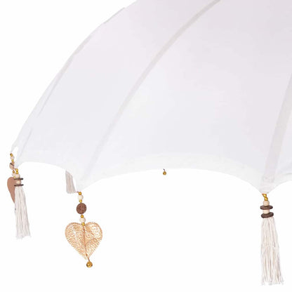 vidaXL Balinese Parasol with Base Cream and White 190 x 190 x 250 cm 6
