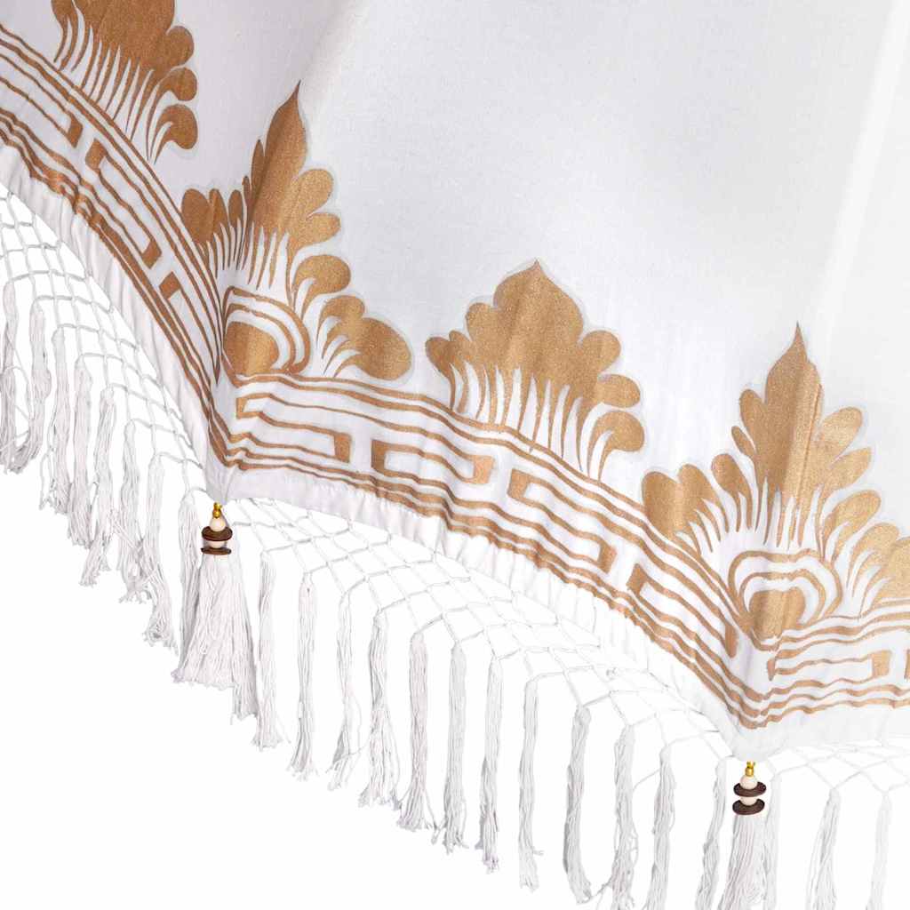 vidaXL Balinese Parasol with Base Ø 180-190 cm Cream 6