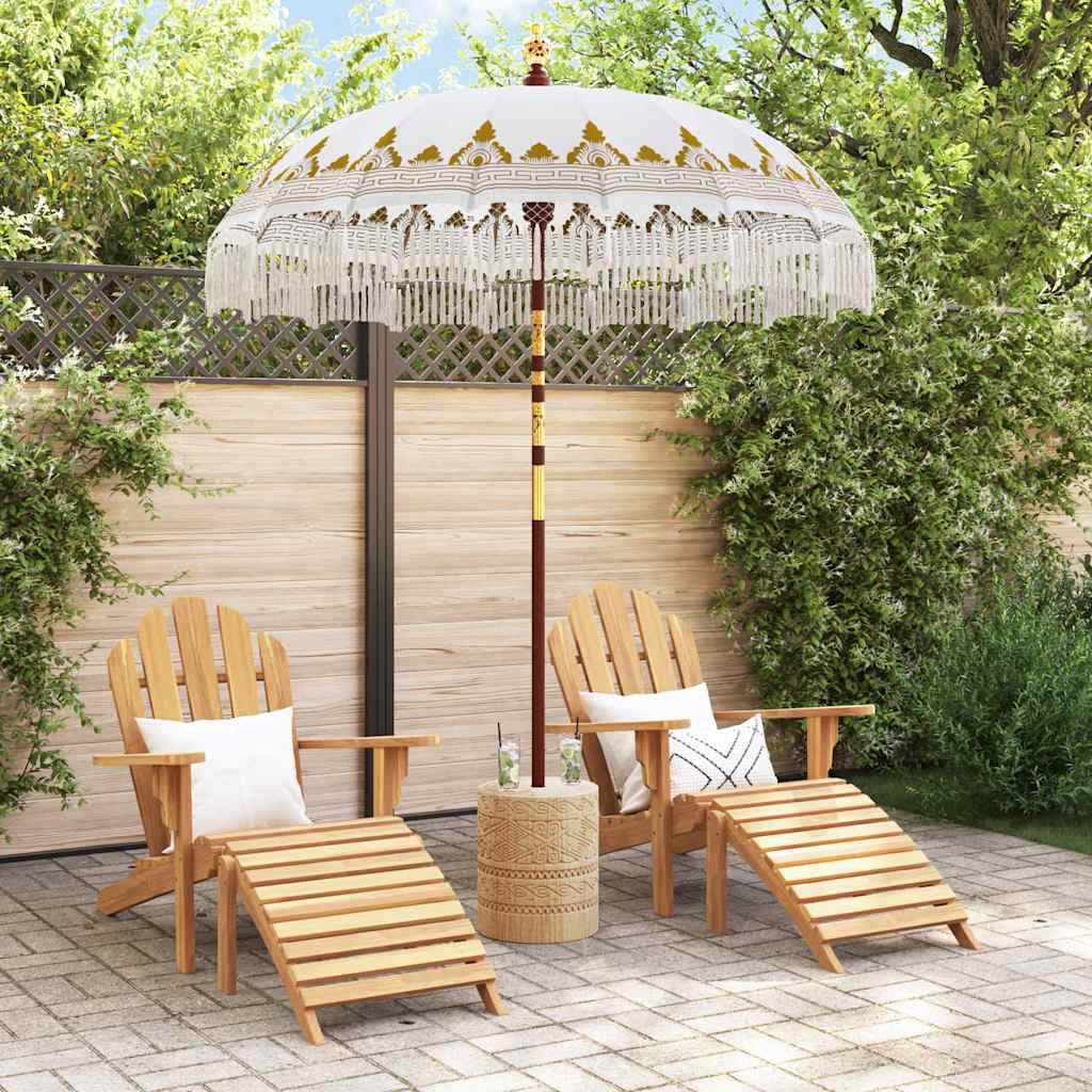 vidaXL Balinese Parasol with Base Ø 180-190 cm Cream 3