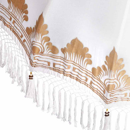 vidaXL Balinese Parasol with Base Ø 180-190 cm Cream 6