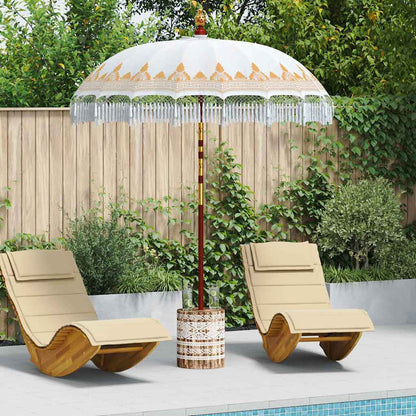 vidaXL Balinese Parasol with Base Ø 180-190 cm Cream 1