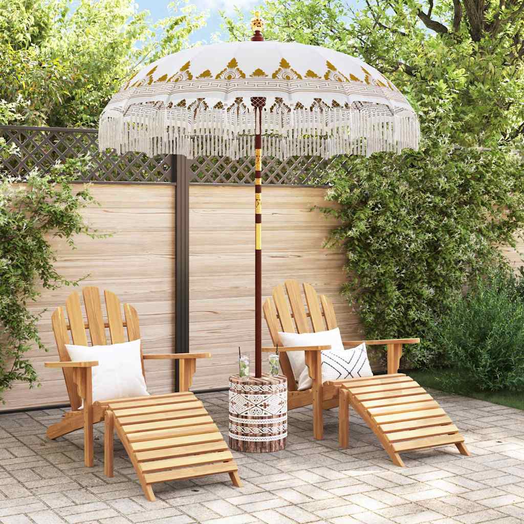 vidaXL Balinese Parasol with Base Ø 180-190 cm Cream 3
