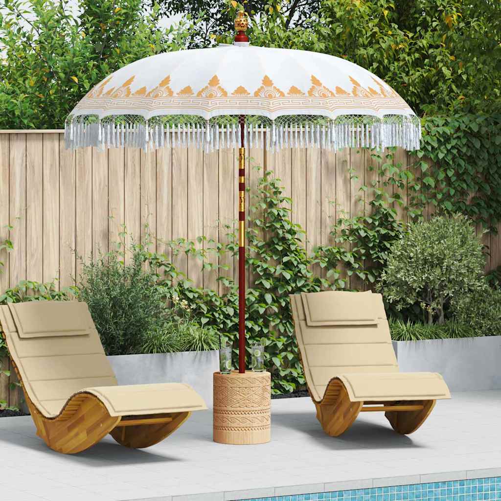 vidaXL Balinese Parasol with Base Cream