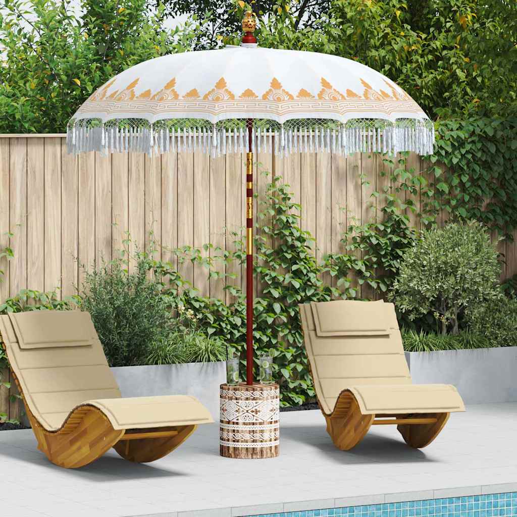 vidaXL Balinese Parasol with Base Cream