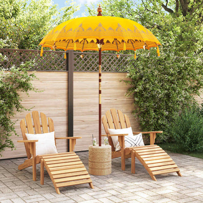 Balinese Parasol with Base Yellow 185 x 185 x 260 cm Ø 180-190 cm with natural base