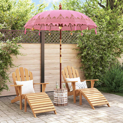 vidaXL Balinese Parasol with Base Ø 180-190 cm Pink 3