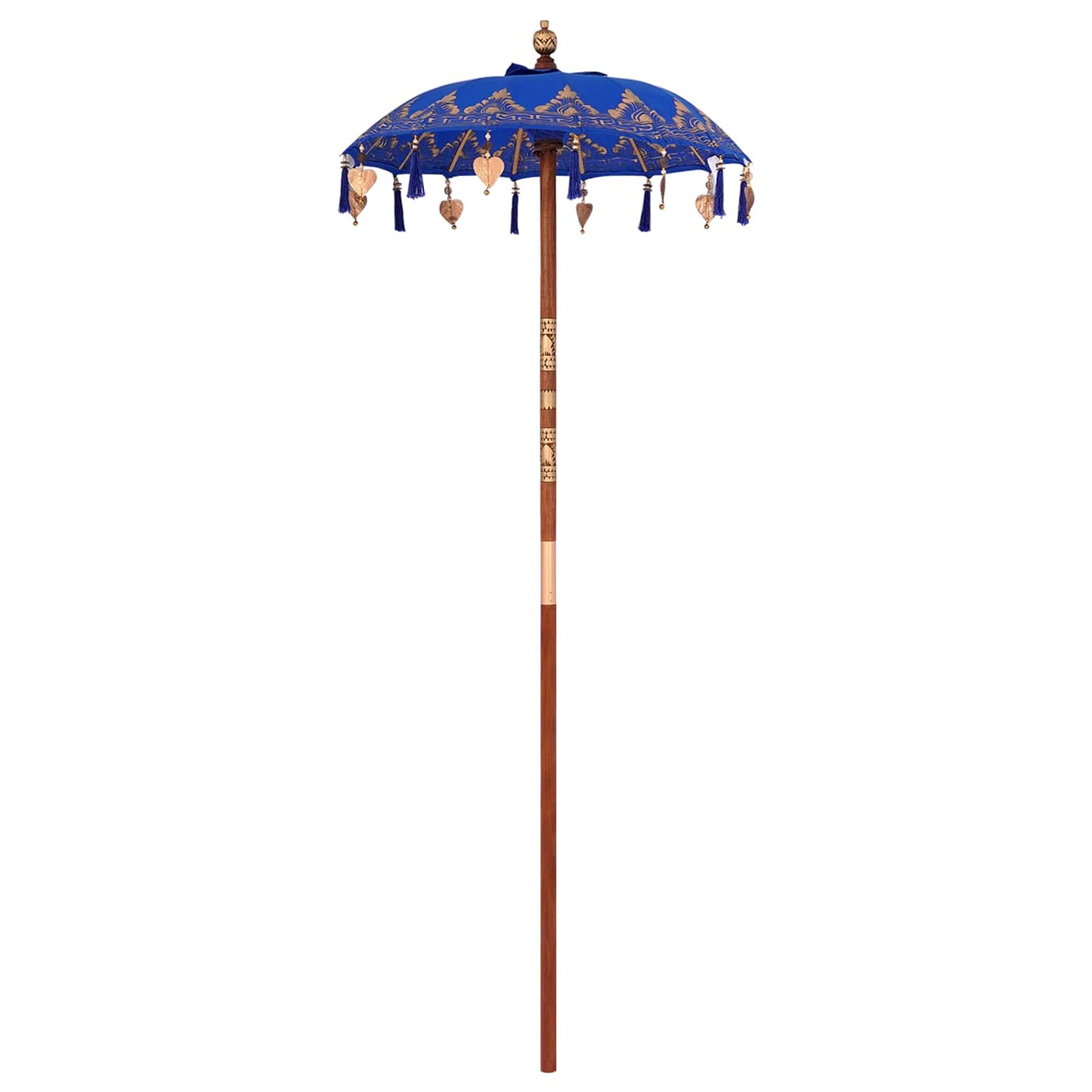 vidaXL Balinese Parasol with Base Blue 95 x 95 x 260 cm 4