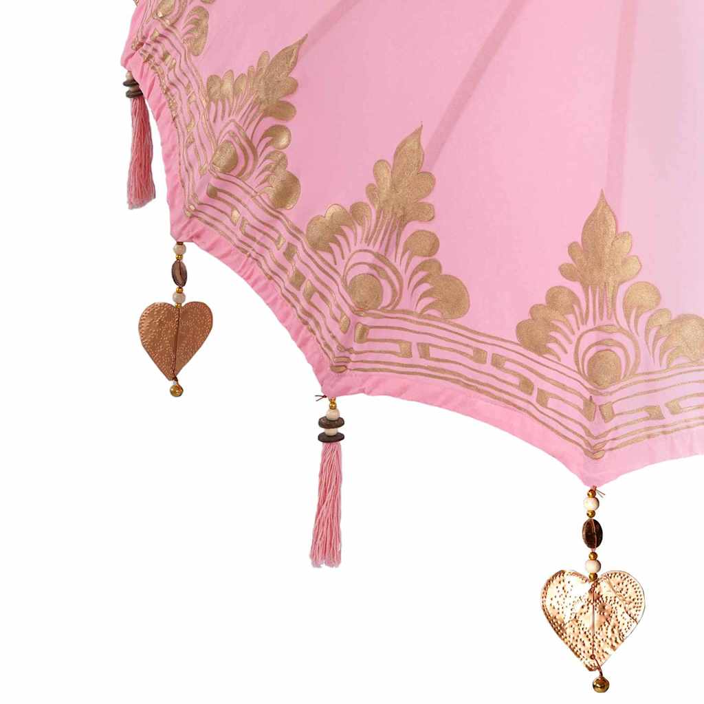vidaXL Balinese Parasol with Base Pink 95 x 95 x 260 cm 6