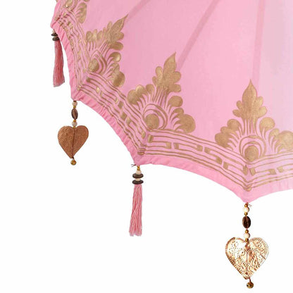 vidaXL Balinese Parasol with Base Pink 95 x 95 x 260 cm 6