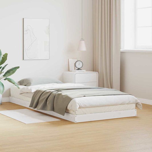 Floor Bed Frame Solid Pine Wood Length 210 cm 80 cm
