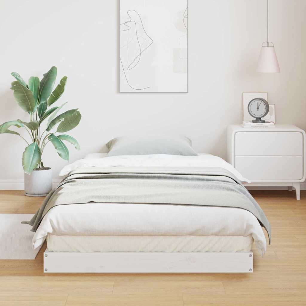 Floor Bed Frame Solid Pine Wood Length 210 cm 100 cm