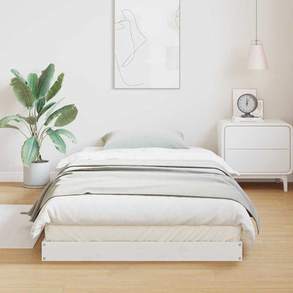 Floor Bed Frame Solid Pine Wood Length 210 cm 100 cm
