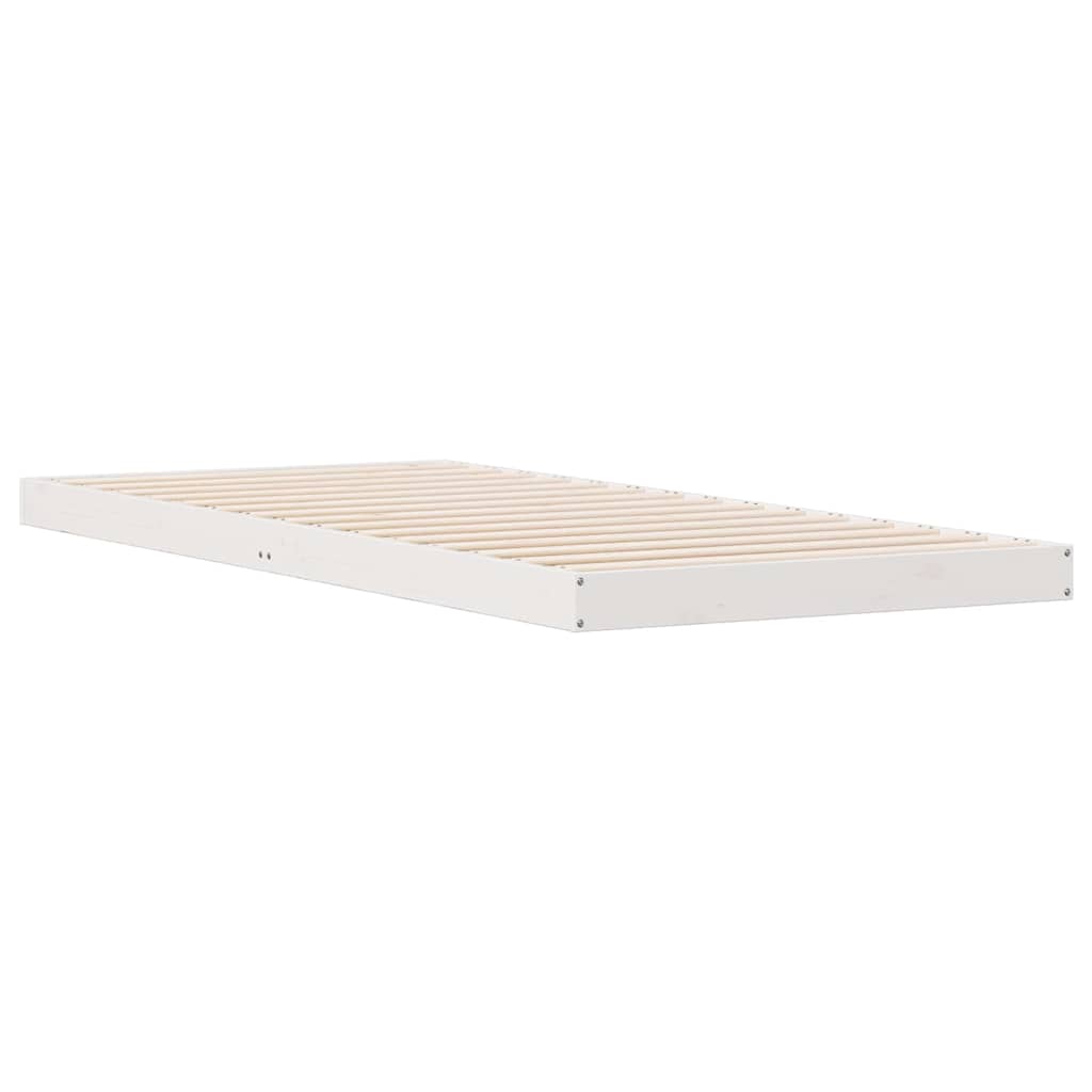 Floor Bed Frame Solid Pine Wood Length 210 cm 100 cm