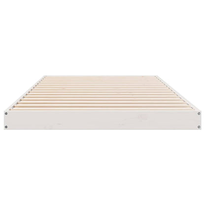 Floor Bed Frame Solid Pine Wood Length 210 cm 100 cm