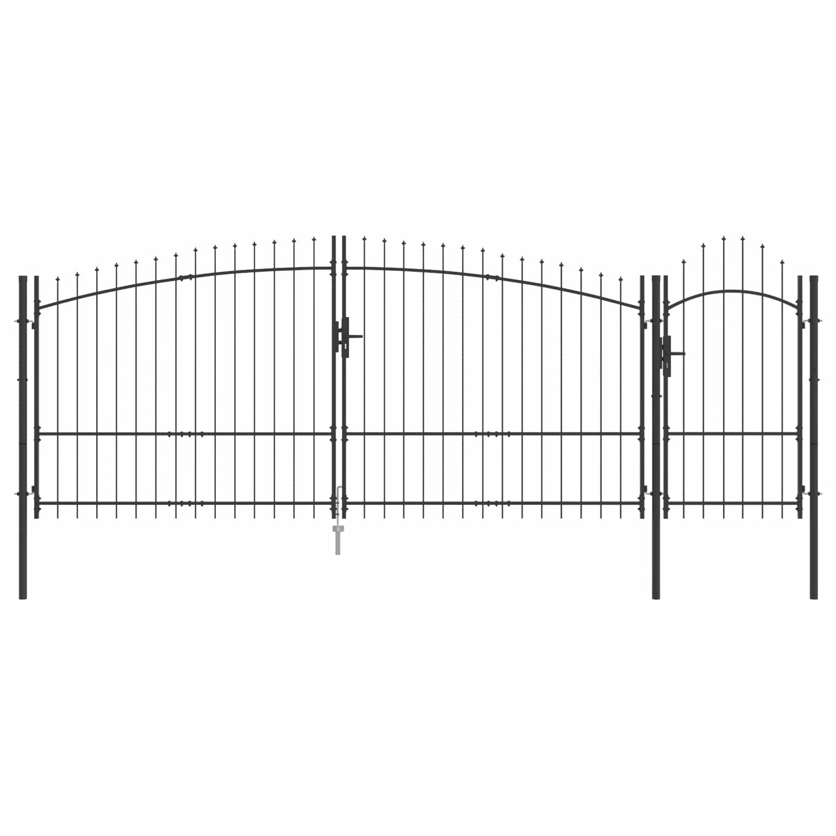 vidaXL Garden Gate WOERDEN 150 x 400 cm Lockable Steel Grey 1