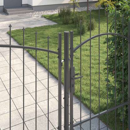 vidaXL Garden Gate WOERDEN 175 x 400 cm Lockable Steel Grey 2
