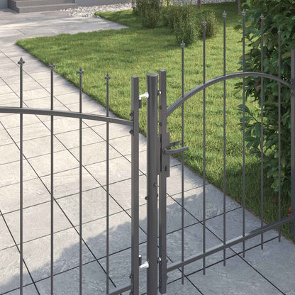 vidaXL Garden Gate WOERDEN 100 x 500 cm Lockable Steel Grey 3