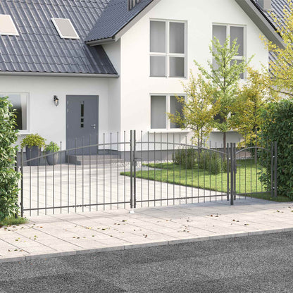 vidaXL Garden Gate WOERDEN 100 x 500 cm Lockable Steel Grey 1