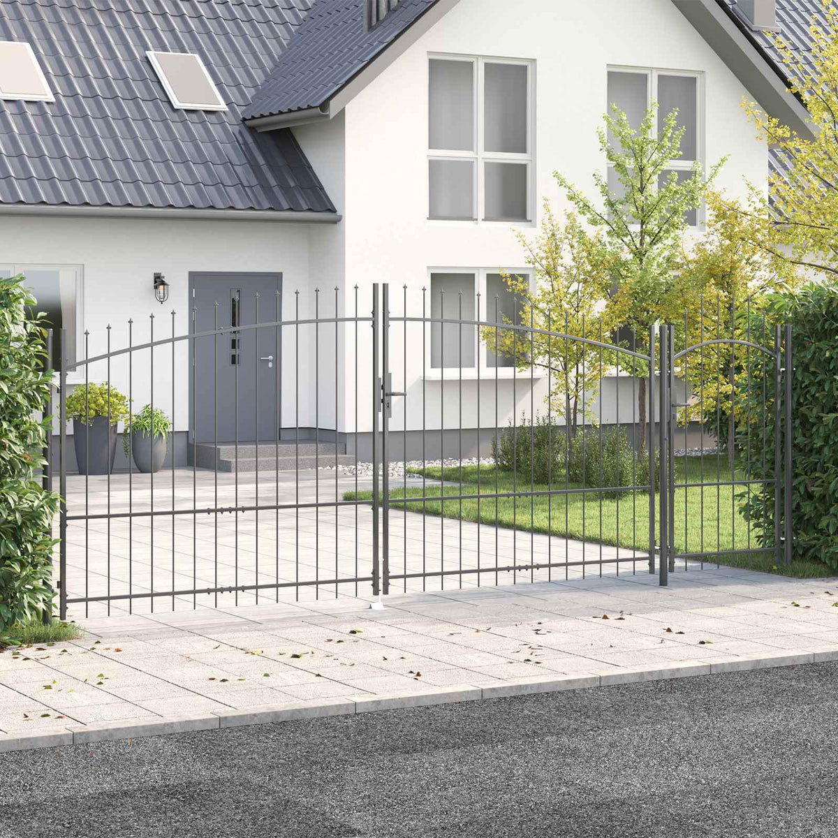 vidaXL Garden Gate "Woerden" Steel 1x4 m