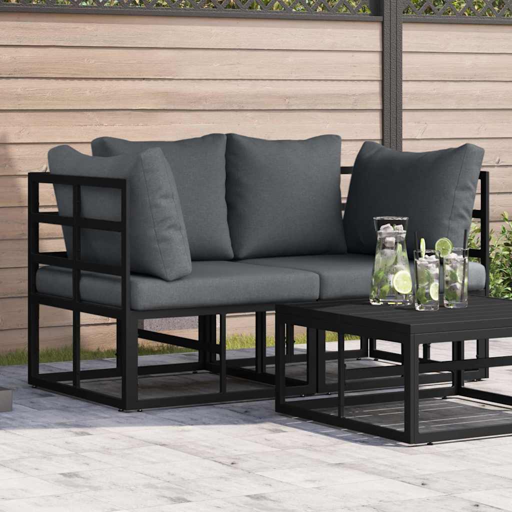 vidaXL 2 pcs Outdoor Furniture Metal Black and Anthracite 1