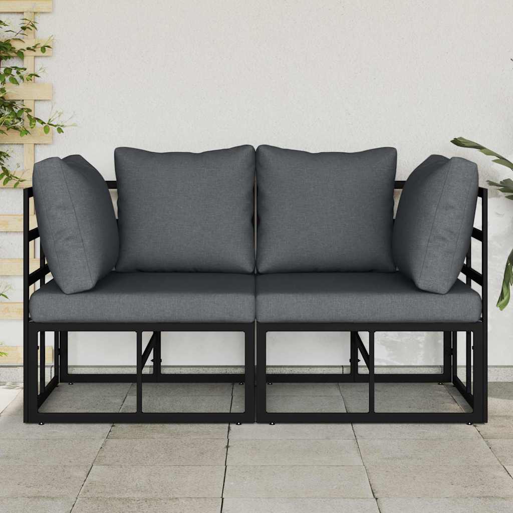 vidaXL 2 pcs Outdoor Furniture Metal Black and Anthracite 3