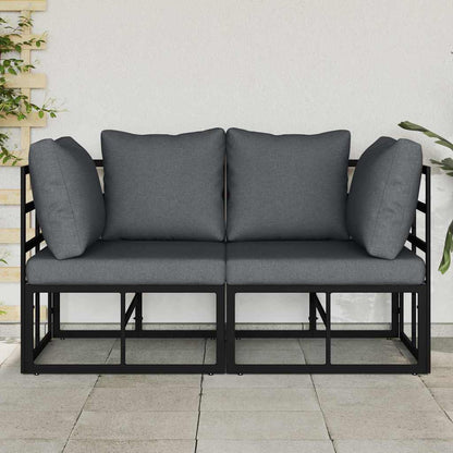 vidaXL 2 pcs Outdoor Furniture Metal Black and Anthracite 3