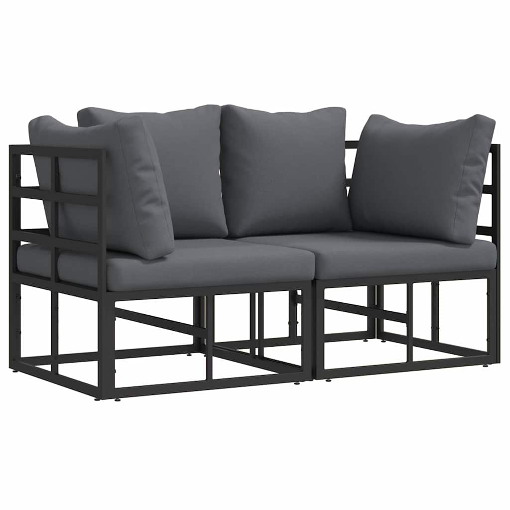 vidaXL 2 pcs Outdoor Furniture Metal Black and Anthracite 2