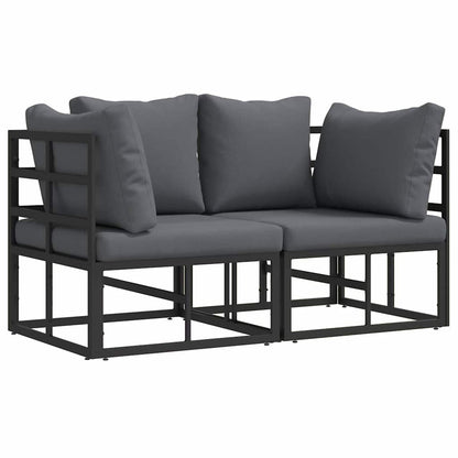 vidaXL 2 pcs Outdoor Furniture Metal Black and Anthracite 2