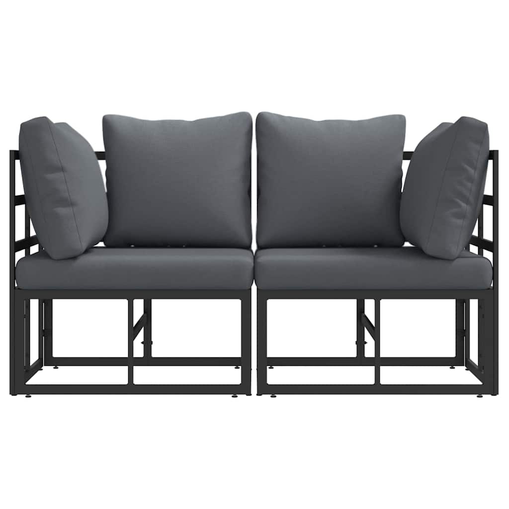 vidaXL 2 pcs Outdoor Furniture Metal Black and Anthracite 5