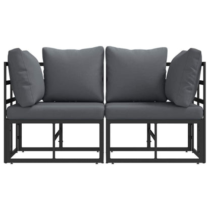 vidaXL 2 pcs Outdoor Furniture Metal Black and Anthracite 5