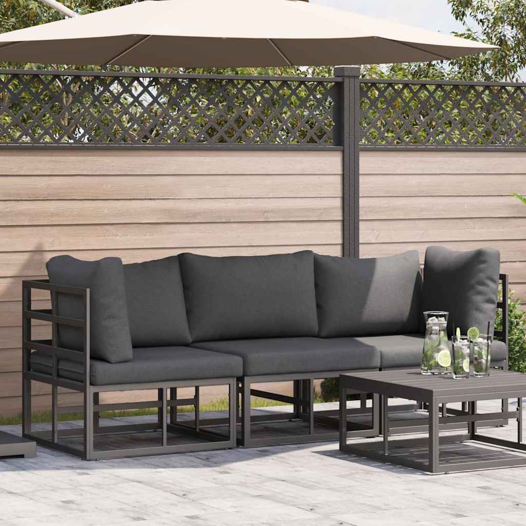 2 pcs Outdoor Furniture Metal Black and Anthracite 2x corner +middle