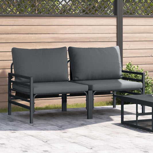 Outdoor Furniture 2 Piece Anthracite 80 x 80 x 71 cm Steel 2x arm sofa