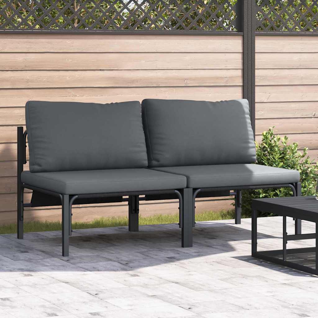 Outdoor Furniture 2 Piece Anthracite 80 x 80 x 71 cm Steel 2x middle sofa