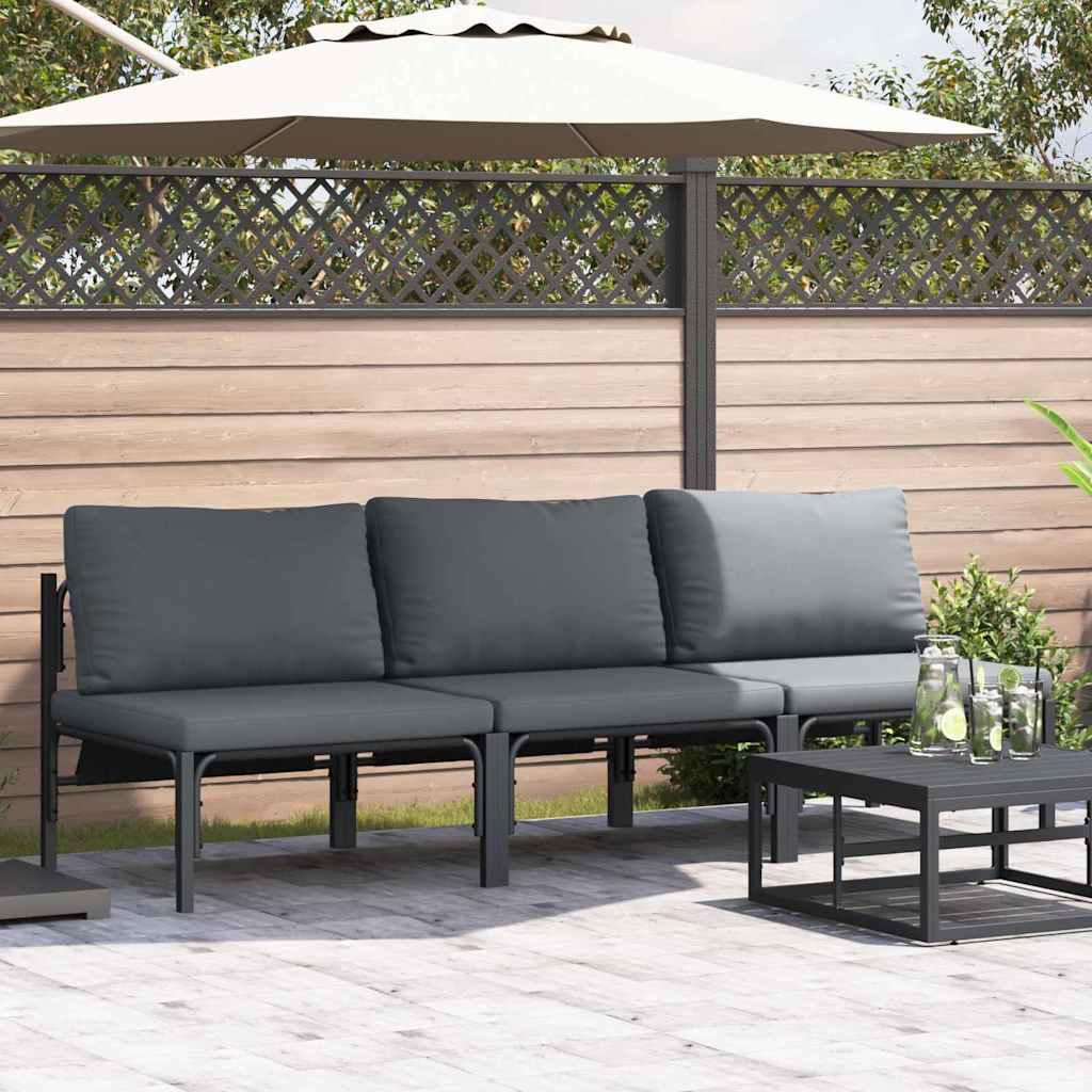 Outdoor Furniture 2 Piece Anthracite 80 x 80 x 71 cm Steel 3x middle sofa