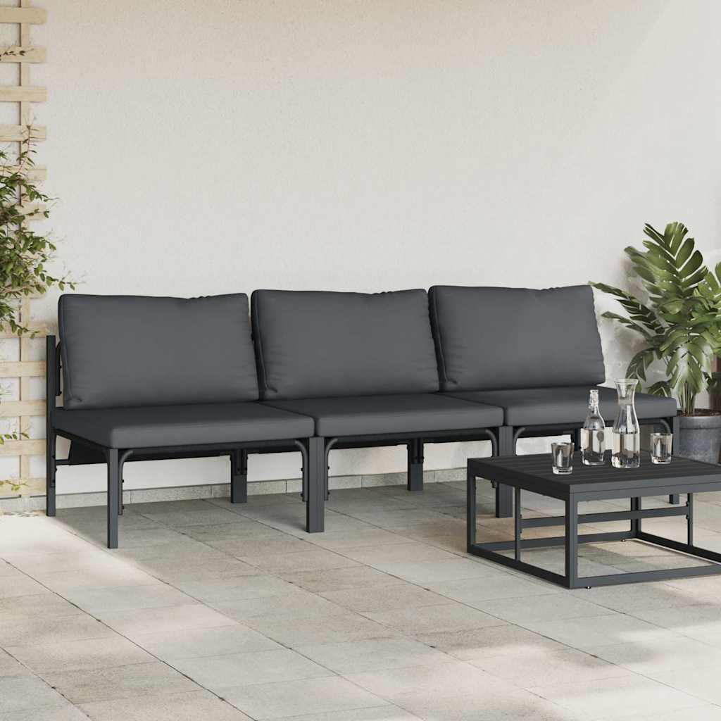 Outdoor Furniture 2 Piece Anthracite 80 x 80 x 71 cm Steel 3x middle sofa