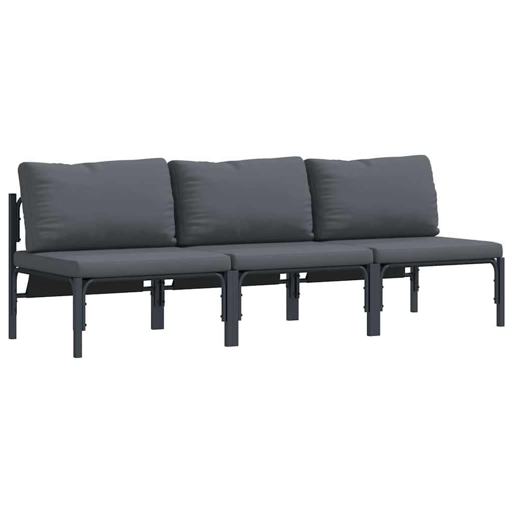 Outdoor Furniture 2 Piece Anthracite 80 x 80 x 71 cm Steel 3x middle sofa