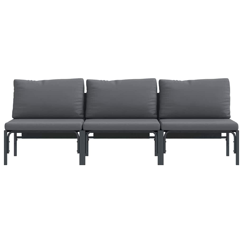 Outdoor Furniture 2 Piece Anthracite 80 x 80 x 71 cm Steel 3x middle sofa