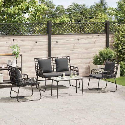 vidaXL Garden Dining Set 3 pcs Black and Anthracite Poly Rattan 3