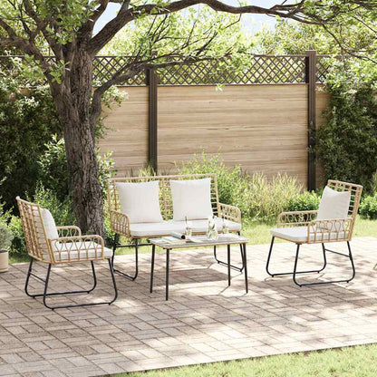 vidaXL Garden Dining Set 3 pcs Brown and Cream Poly Rattan 1