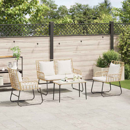 vidaXL Garden Dining Set 3 pcs Brown and Cream Poly Rattan 3