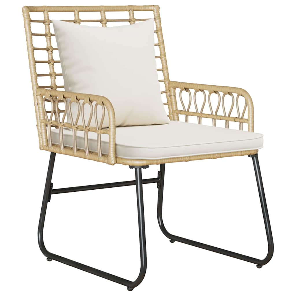 vidaXL Garden Dining Set 3 pcs Brown and Cream Poly Rattan 4