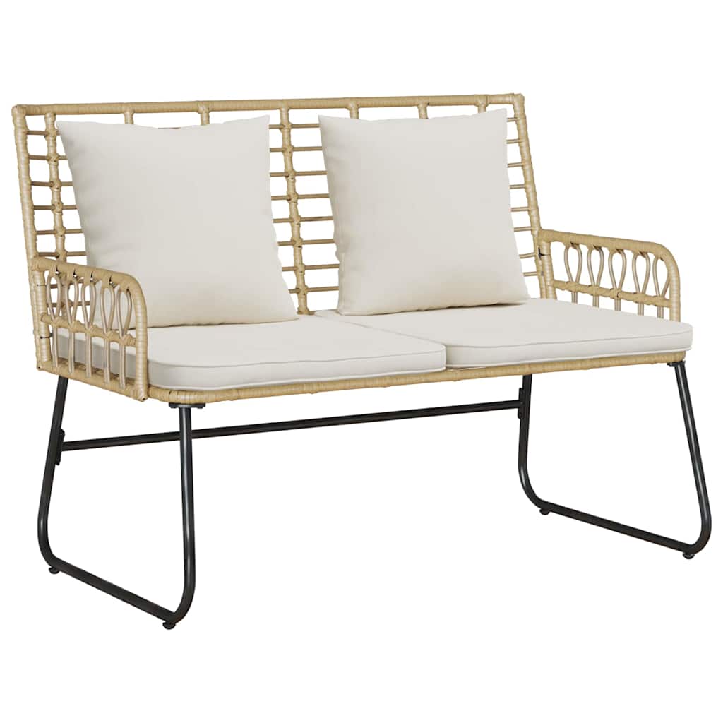 vidaXL Garden Dining Set 3 pcs Brown and Cream Poly Rattan 5